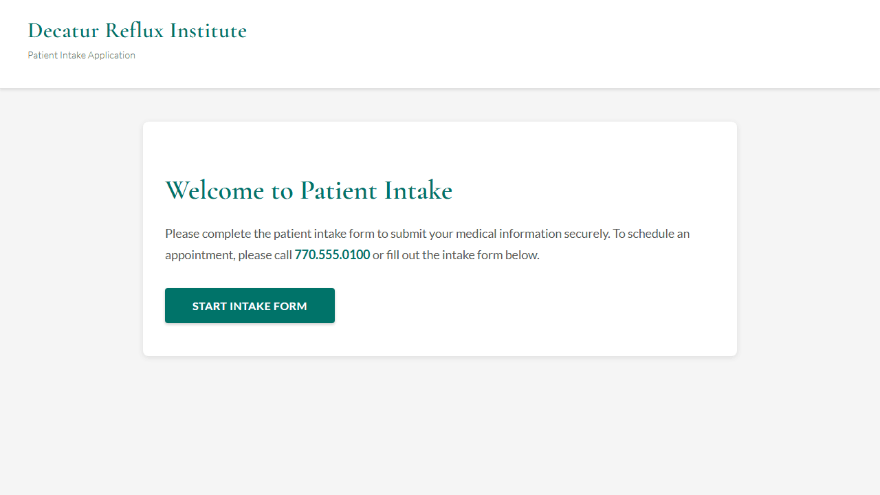 Patient Intake screenshot